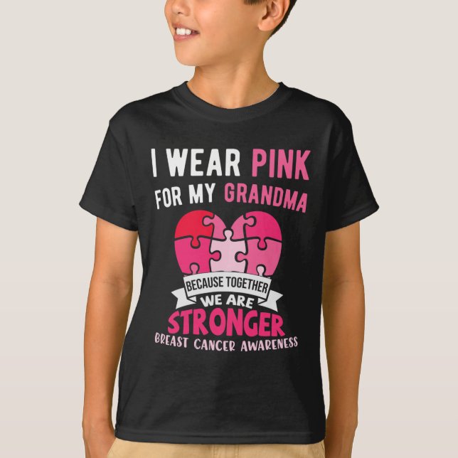 T-shirt I Wear Pink For My Grandma Elephant Breast Cancer (Devant)