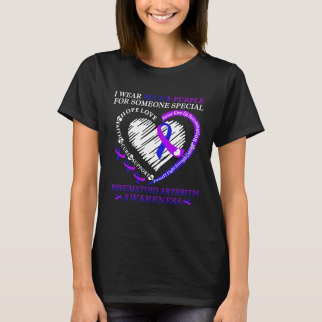T-shirt I Wear Purple & Blue For Rheumatoid Arthritis Warr (Devant)