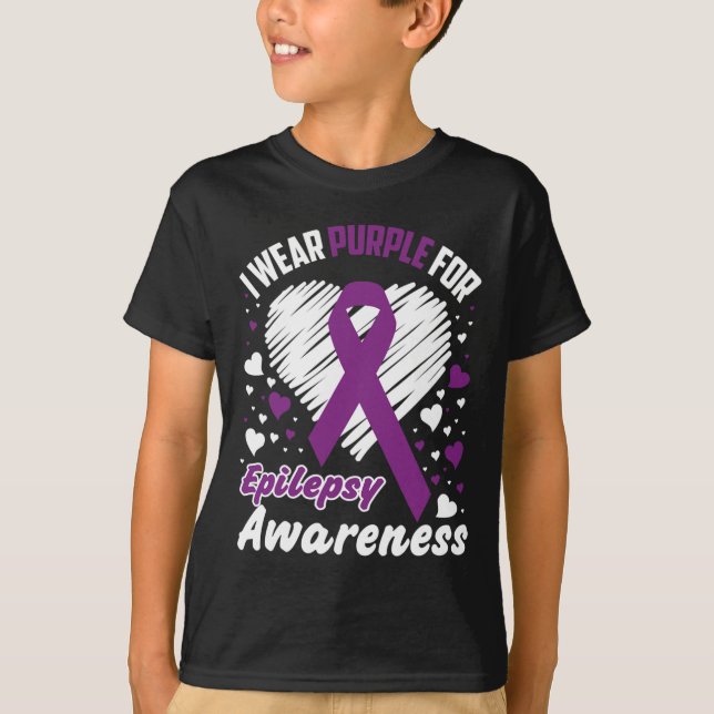 T-shirt I Wear Purple For Epilepsy Awareness  (Devant)