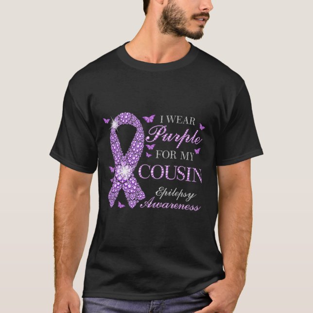 T-shirt I Wear Purple For My Cousin Epilepsy Awareness Pur (Devant)