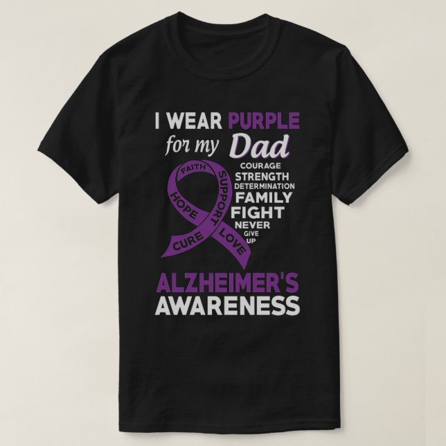 T-shirt I Wear Purple For My Dad Alzheimer'S Awareness (Design devant)