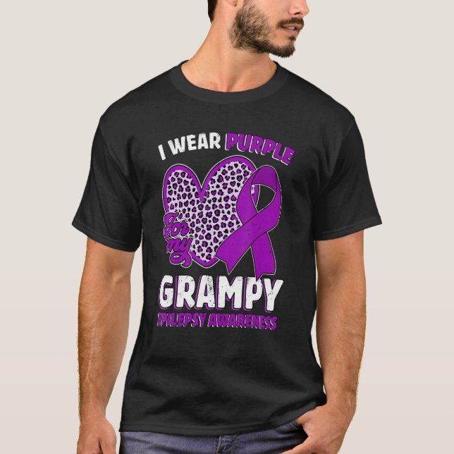 T-shirt I Wear Purple For My Grampy Epilepsy Awareness Leo (Devant)