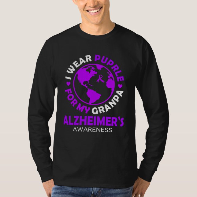 T-shirt I wear PURPLE for my GRANDPA ALZHEIMER S Awareness (Devant)