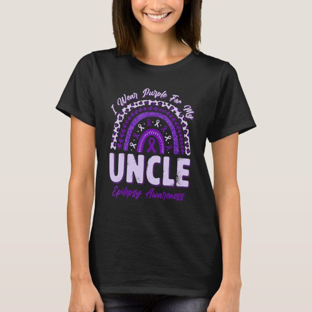 T-shirt I Wear Purple For My Uncle Epilepsy Awareness Rain (Devant)