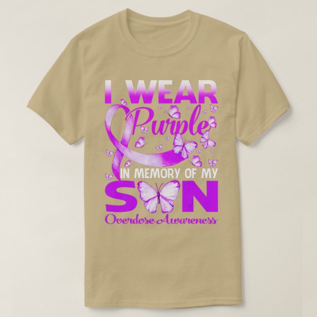 T-shirt I Wear Purple In Memory For My Son Overdose Awaren (Design devant)