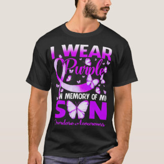 T-shirt I Wear Purple In Memory For My Son Overdose Awaren
