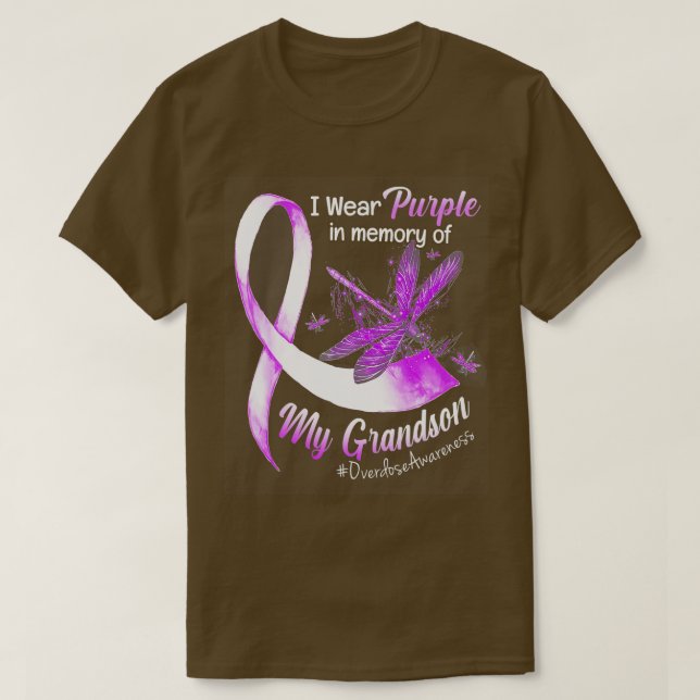 T-shirt I Wear Purple In Memory Of My Grandson Overdose Aw (Design devant)