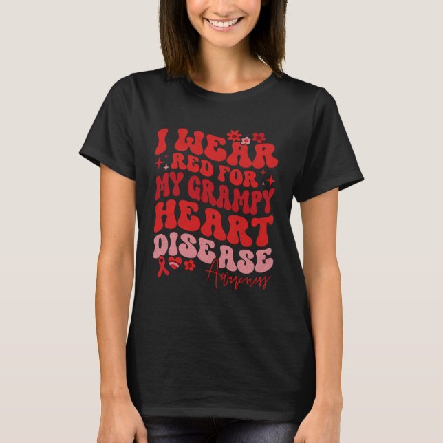 T-shirt I Wear Red For My Grampy Heart Disease Saying (Devant)