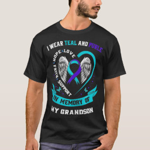 T-shirt I Wear Teal and Purple For My Grandson Suicide Awa