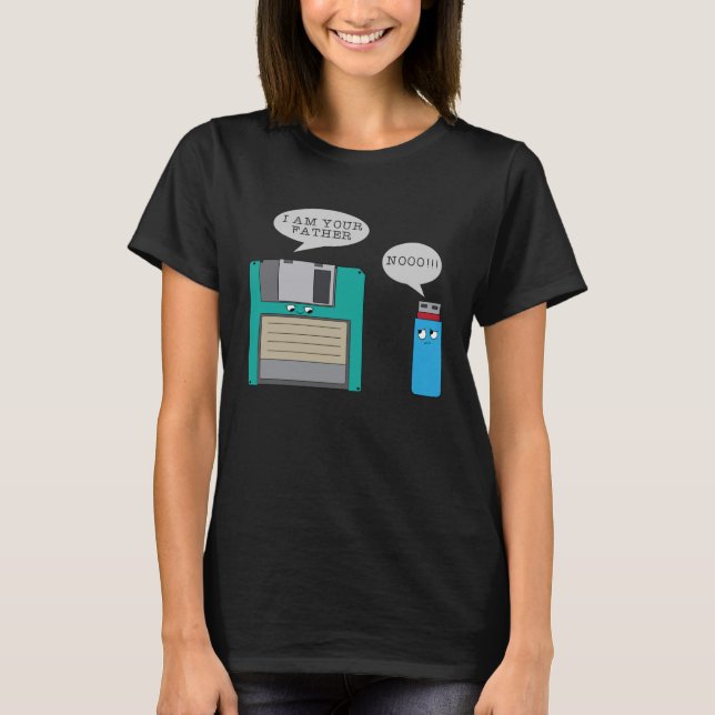 T-shirt I Your Père Nooo Diskette et USB Conspiration (Devant)