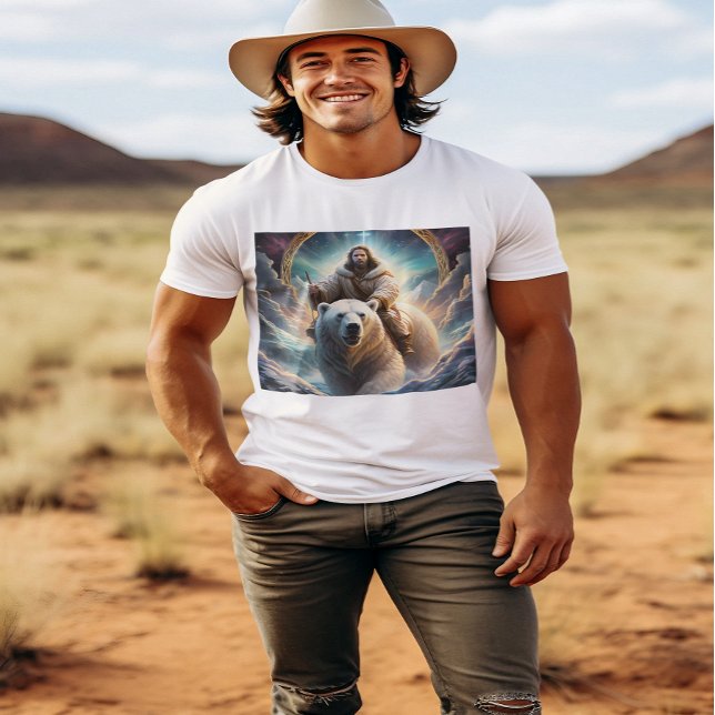T-shirt (IA générée) Jésus sur un ours polaire (Créateur téléchargé)