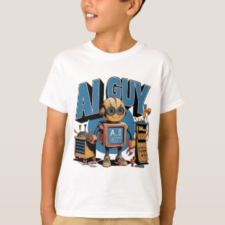 T-shirt IA Guy Robot joueur mécanique Sci fi
