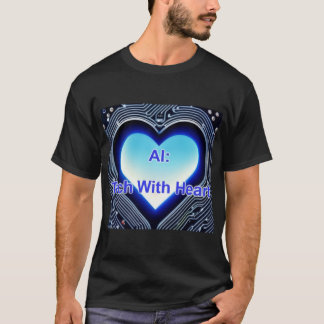 T-shirt IA : Technologie avec cœur Hommes Noir
