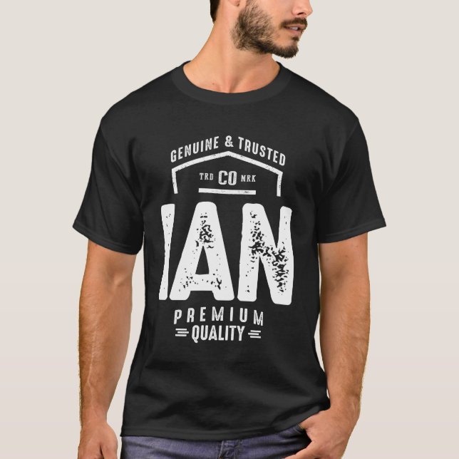 T-shirt Ian Nom personnalisé Cadeau Anniversaire (Devant)