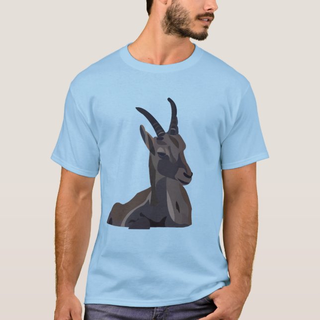 T-shirt Ibex Chèvre Animal Art Chèvre (Devant)