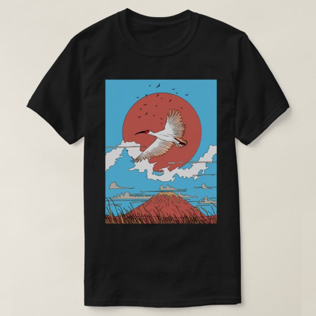 T-shirt Ibis à crête en vol (Design devant)