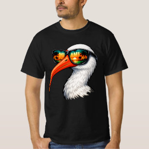 T-shirt Ibis Blanc Américain Vintage avec Lunettes de Sole