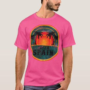 T-shirt Ibiza Espagne Plage Vintage Retro Sunset