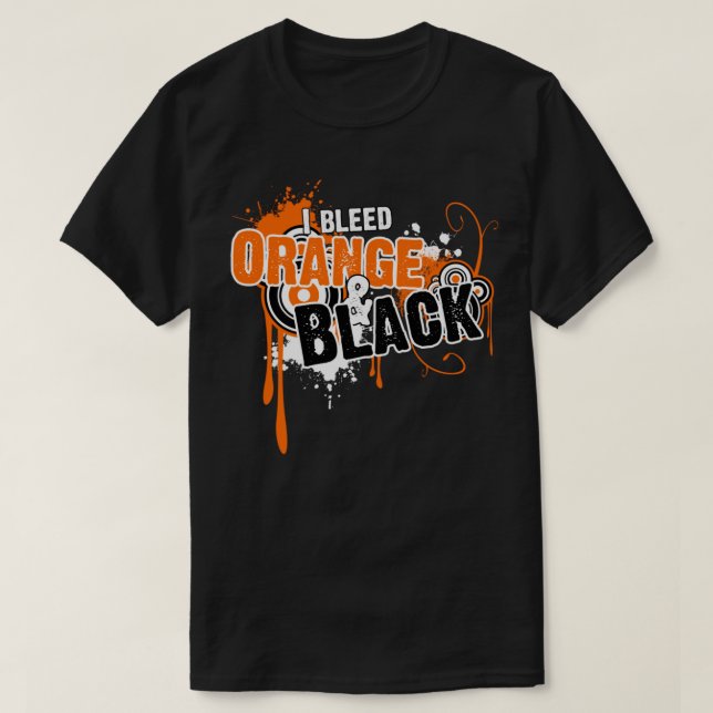 T-shirt IBleedOrangeandBlackPulloverHoodie (Design devant)