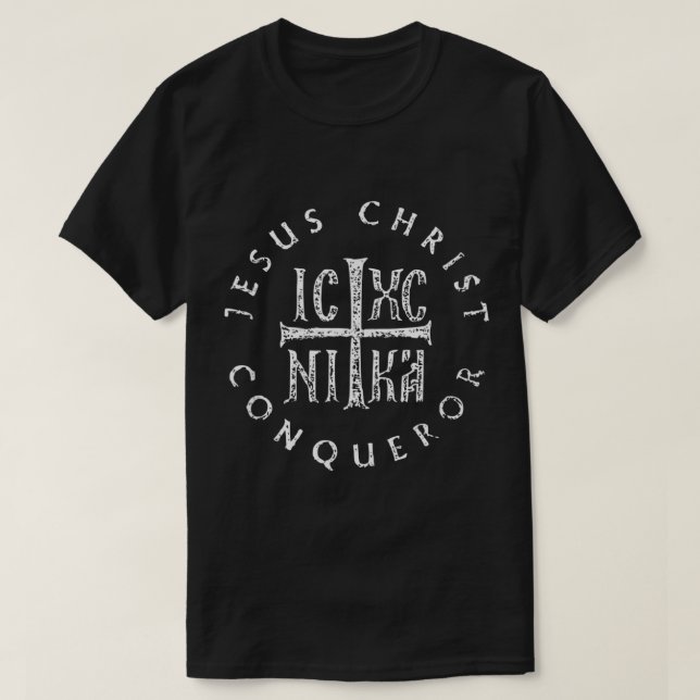 T-shirt IC XC NIKA Cross Christogram Chrétien orthodoxe (Design devant)