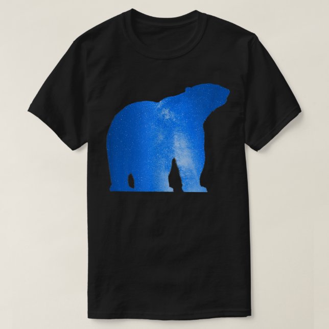 T-shirt Ice Bear Polar Night Galaxy Stars Way Milky Magic  (Design devant)