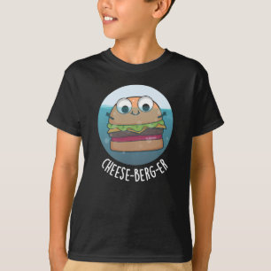 T-shirt Ice-berg-er Funny Cheeseburger Pun Dark BG