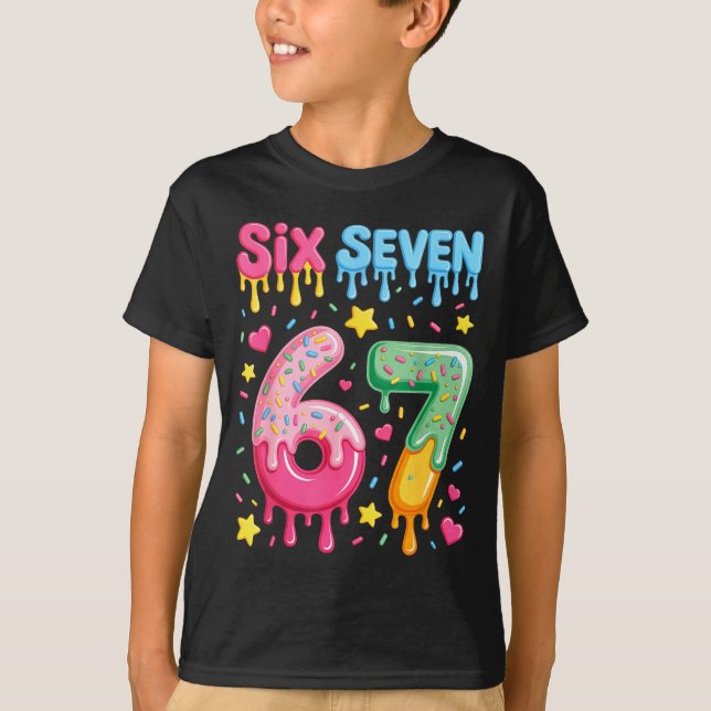 T-shirt Ice Cream 67 Meme Funny Six Seven Gen Alpha Slang  (Devant)