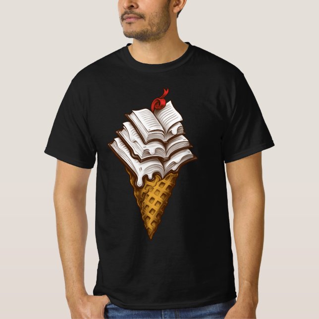 T-shirt Ice Cream Books (Devant)