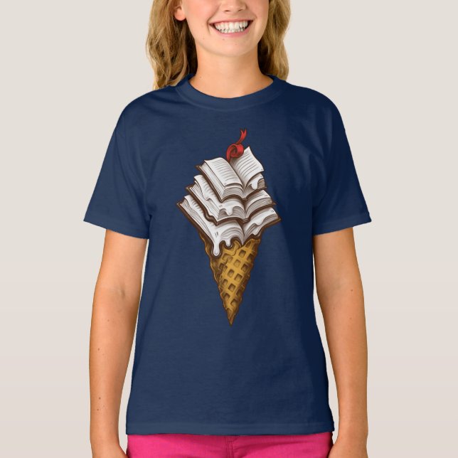 T-shirt Ice Cream Books (Devant)