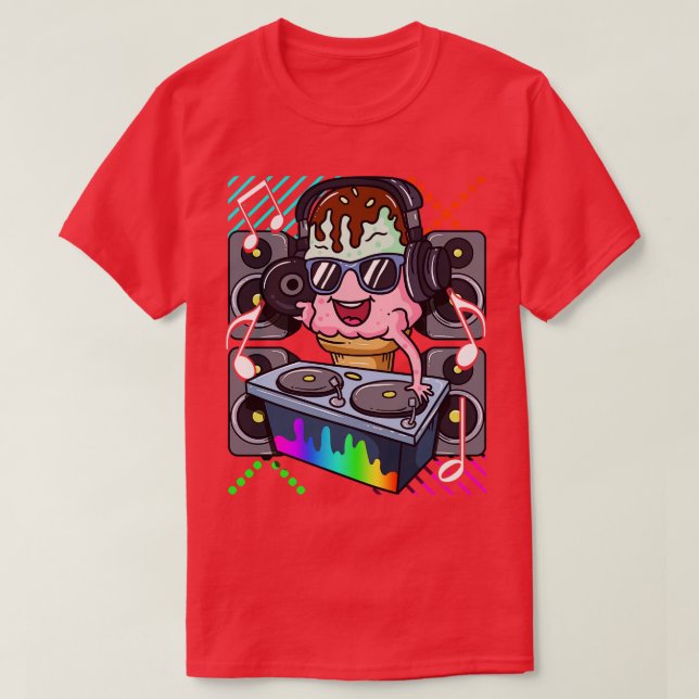 T-shirt Ice Cream Cone DJ Dance Musique Hip hop électroniq (Design devant)