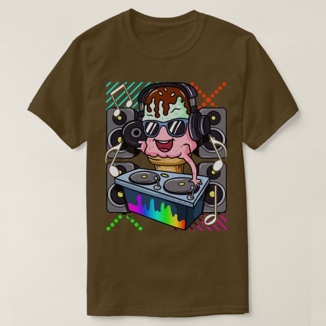 T-shirt Ice Cream Cone DJ Dance Musique Hip hop électroniq (Design devant)