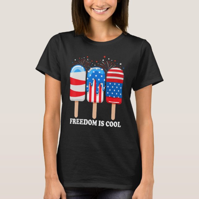 T-shirt Ice Cream Cones Funny 4th of July Patriotic Americ (Devant)