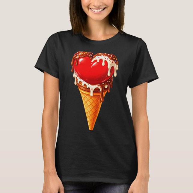 T-shirt Ice Cream Heart Funny Drip Valentines Day Boys Gir (Devant)