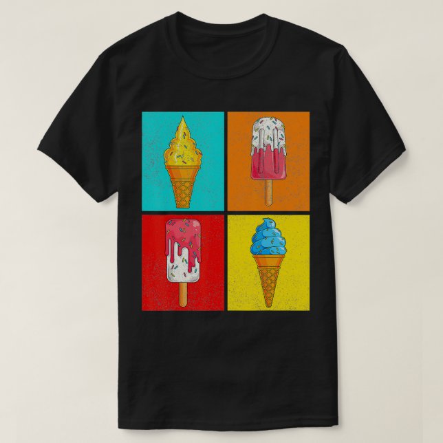 T-shirt Ice Cream Lover Summer Dessert Sprinkles Pop Art I (Design devant)