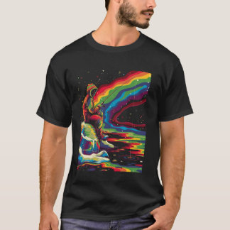 T-shirt Ice Fishing Fisher Fisherman Popart