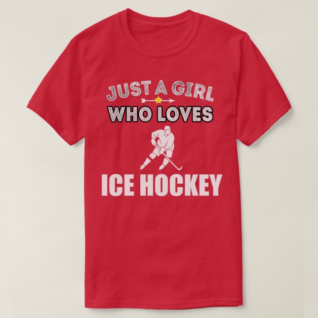T-shirt Ice Hockey Girl aime Hockey Sports Drôle Cadeau (Design devant)