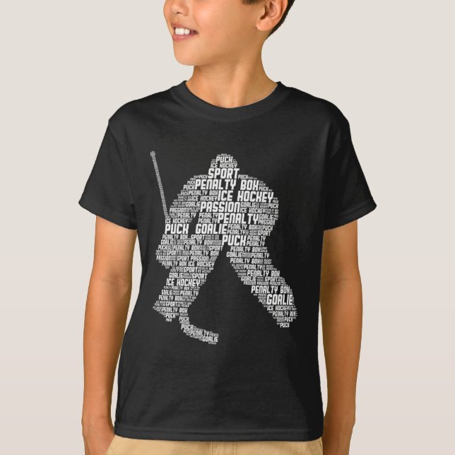 T-shirt Ice Hockey Goalie Hockey Youth Men Kids Boys  (Devant)