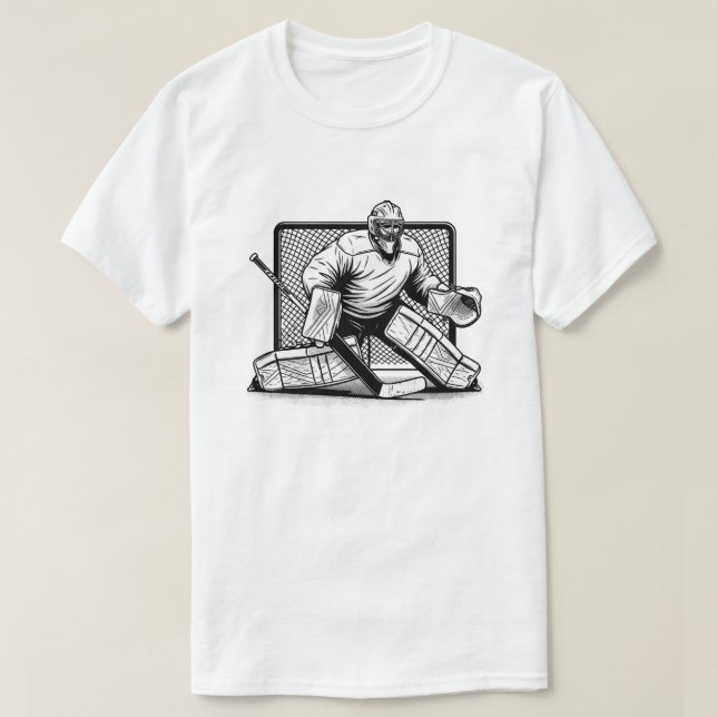 T-shirt Ice Hockey Goalie in Butterfly Stance (Design devant)