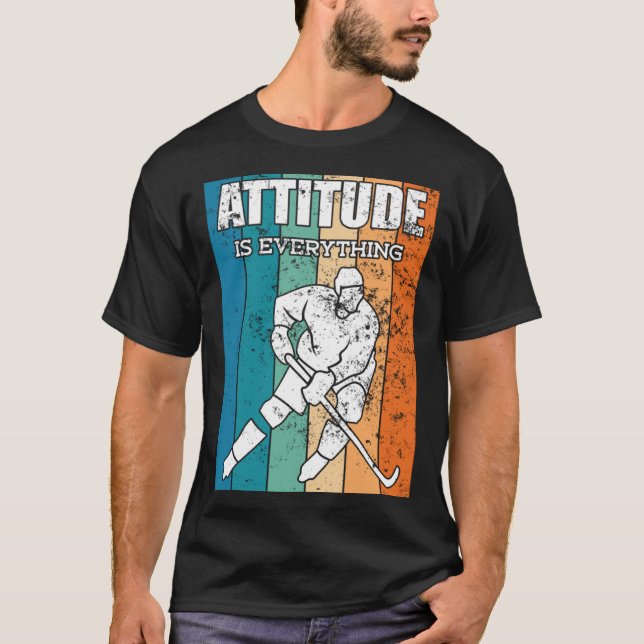 T-shirt Ice Hockey Player Attitude Is Everything (Devant)