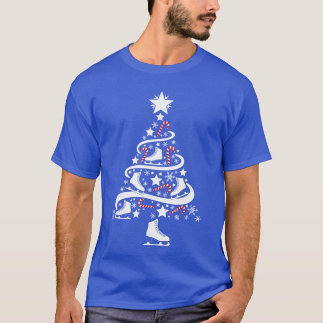 T-shirt Ice Skating Christmasree Holiday Skater Winter Spo (Devant)