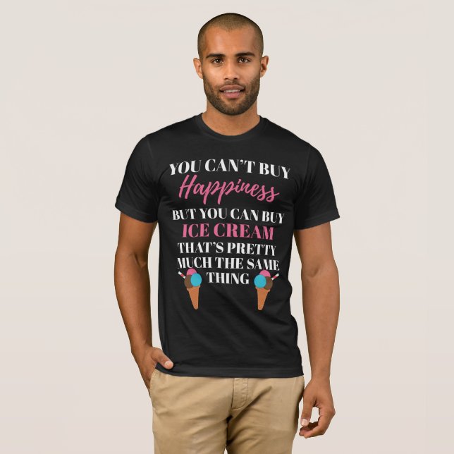 T-shirt Icecream Lover Cadeau Glace Crème Acheter Bonheur  (Devant entier)