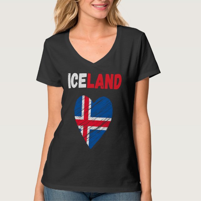 T-shirt Iceland Flag Holiday Iceland Heart Icelander Flag (Devant)