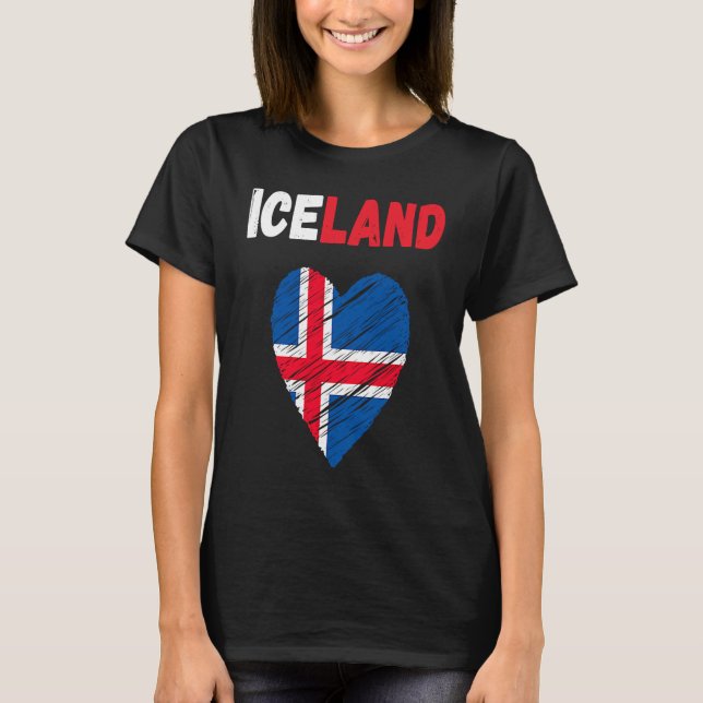 T-shirt Iceland Flag Holiday Iceland Heart Icelander Flag (Devant)