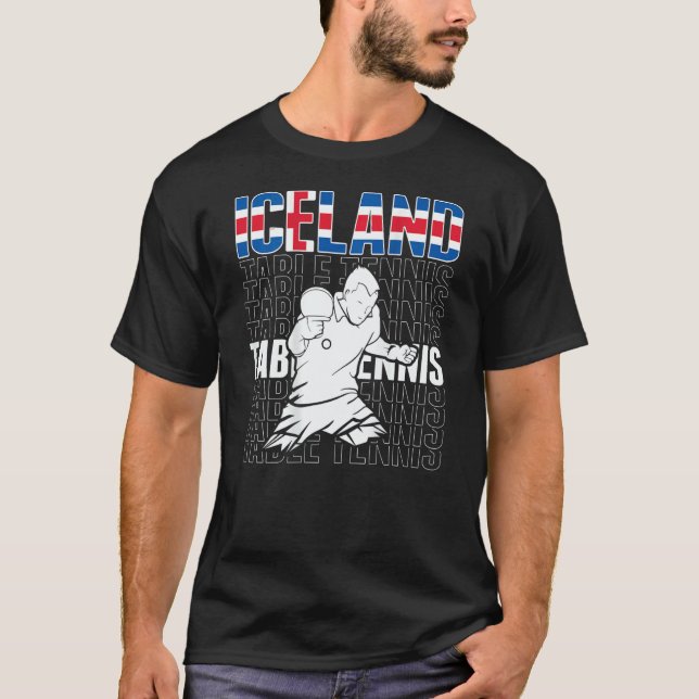 T-shirt Iceland Table Tennis  Support Icelandic Ping Pong  (Devant)