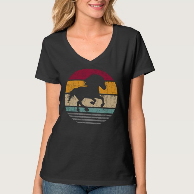 T-shirt Icelandic horse pony Retro Vintage (Devant)