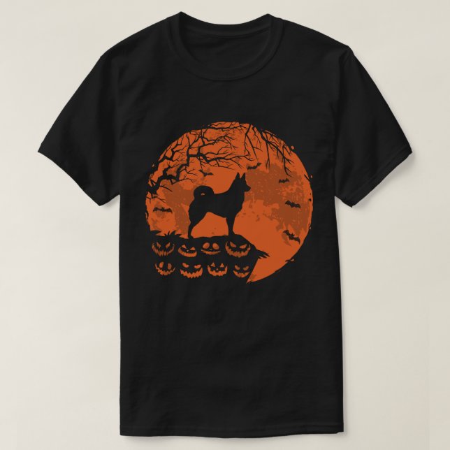T-shirt Icelandic Sheepdo and Moon Halloween Dog Lover (Design devant)