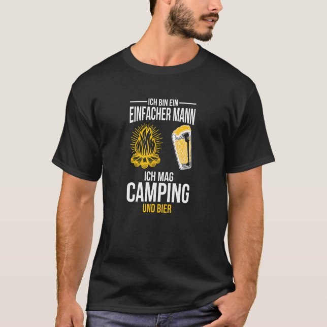 T-shirt Ich Bin Ein Einfach Mann Ich Mag Camping Und Bier (Devant)