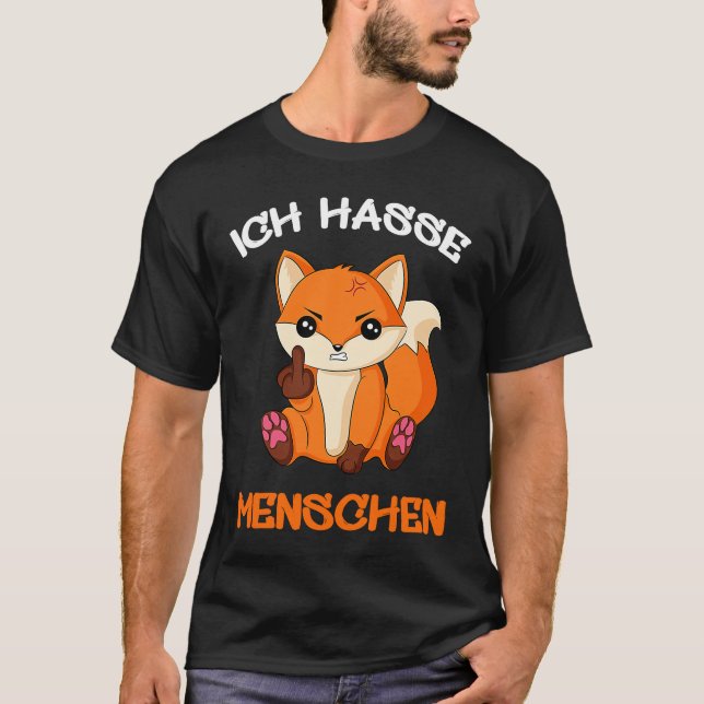 T-shirt Ich hasse Menschen Fox Foxes Fun (Devant)