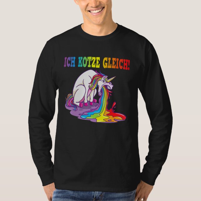 T-shirt Ich Kotz Ggleich Unicorn Spit Evil (Devant)