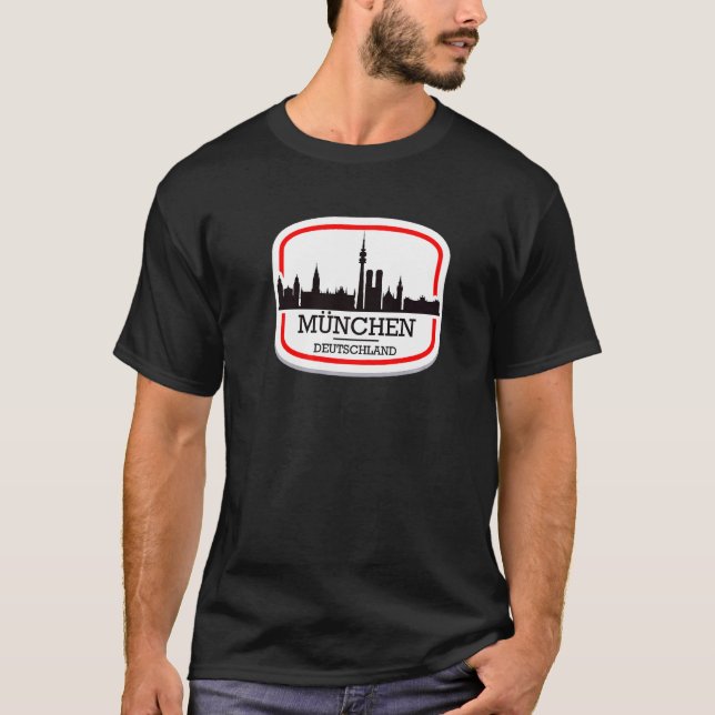 T-shirt Ich Liebe München Tee Cool Munich Skyline Graphiqu (Devant)